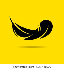 Feather vector icon in a flat style. Simple icon feather as element for design