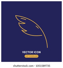 Feather Vector Icon Illustration