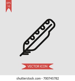 Feather vector icon illustration symbol