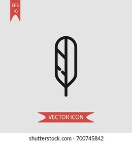 Feather vector icon illustration symbol