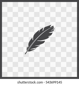 Feather vector icon. Isolated illustration. Business picture.