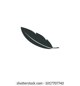 Feather vector icon isolated on white background. Pen for calligraphy and design. Graphic illustration