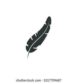 Feather vector icon isolated on white background. Pen for calligraphy and design. Graphic illustration