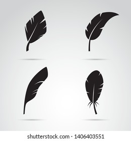 Feather vector icon isolated on white background. 