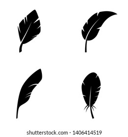 Feather vector icon isolated on white background. 