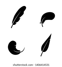 Feather vector icon isolated on white background. 