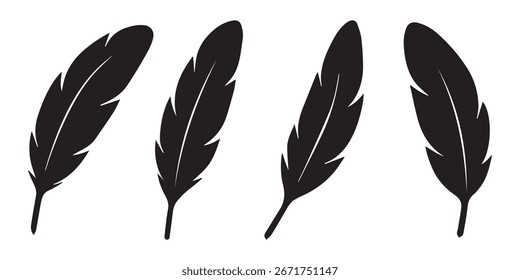 Feather vector icon isolated on white background