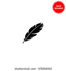 Feather vector icon isolated on white background.