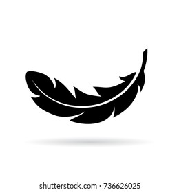 Feather vector icon isolated on white background