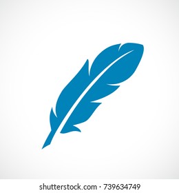 Feather vector icon isolated