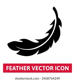 Feather Vector Icon. Object isolated on white.