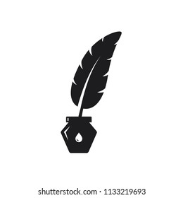 feather vector icon, pen feather icon in trendy flat style 