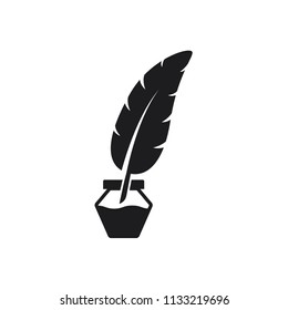 feather vector icon, pen feather icon in trendy flat style 