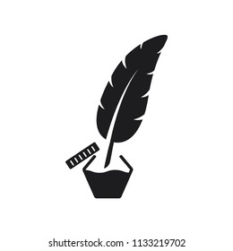 feather vector icon, pen feather icon in trendy flat style 