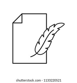 feather vector icon, pen feather in trendy flat design 
