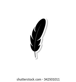 Feather - vector icon with shadow