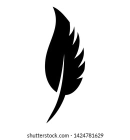 Feather vector icon. feather symbol illustration. 
