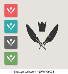 Feather - vector icon. Symbol for web, infographics, print design and mobile UX/UI kit. Vector illustration, EPS10.