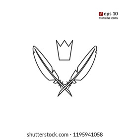 Feather - vector icon. Symbol for web, infographics, print design and mobile UX/UI kit. Vector illustration, EPS10.