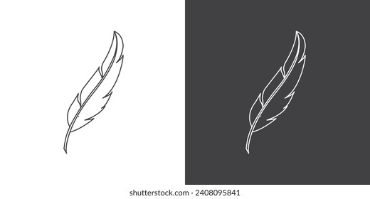 Feather vector icons. Simple bird feather icon line, Feather elements vector illustration .