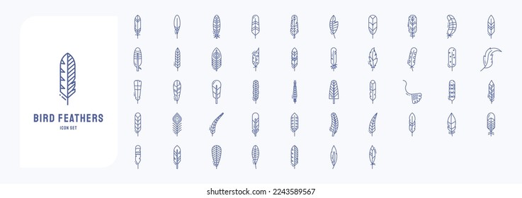 Feather vector icons. Simple illustration set
