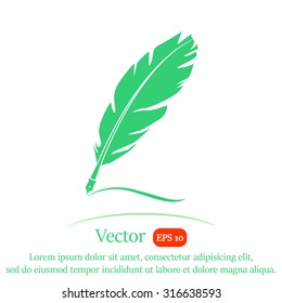 Feather vector iIcon.