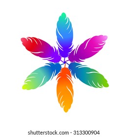 feather vector illustration art icon quill symbol