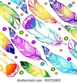 feather vector illustration art icon quill symbol