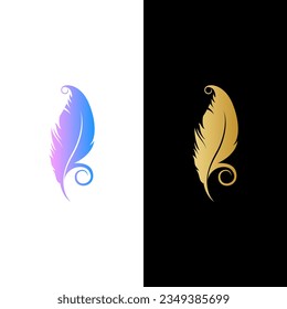 ilustración del vector de plumas para un icono, símbolo o logotipo. plantilla de logotipo de plumas