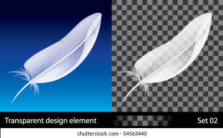 Feather, Vector Illustration With Transparent Effect.  EPS (10) File Included.