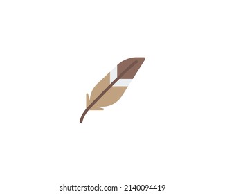 Feather vector isolated icon. Feather emoji illustration.