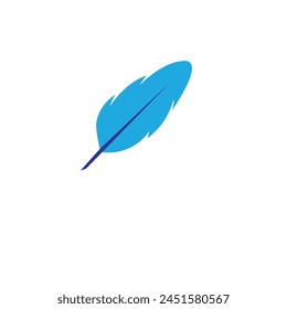 feather vector minimalist logo or clip art