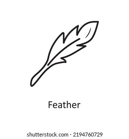 Feather vector Outline Icon Design illustration. Nature Symbol on White background EPS 10 File