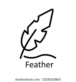 Feather Vector outline Icon Design illustration. Education Symbol on White background EPS 10 File