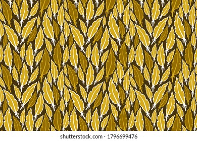 Feather vector seamless pattern. Cute and retro plumage illustration for wallpaper, wrapping, background, fabric and textile.