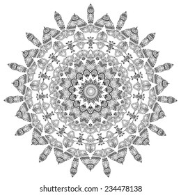Feather vector, seamless pattern with hand-drawn feathers, feathers seamless background,  kaleidoscope, india, pattern