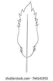 feather vector set of contour