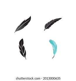 Feather, Vector, Silhouette, Icon, Ilustración del diseño del logotipo.