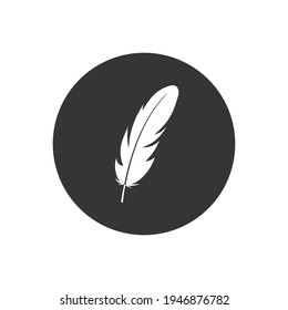 Icono blanco del vector de plumas aislado en fondo blanco