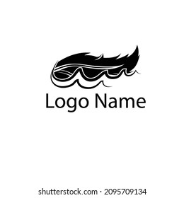 Feder-Wellen-Logo, Vektorgrafik
