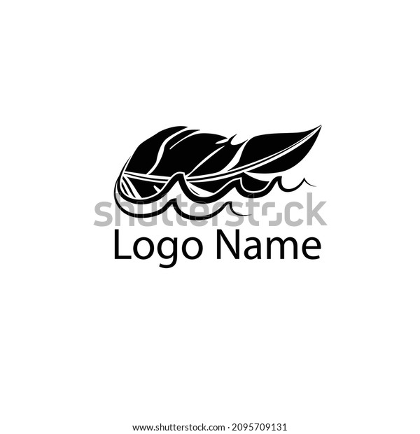 Feather wave logo vector\
illustration