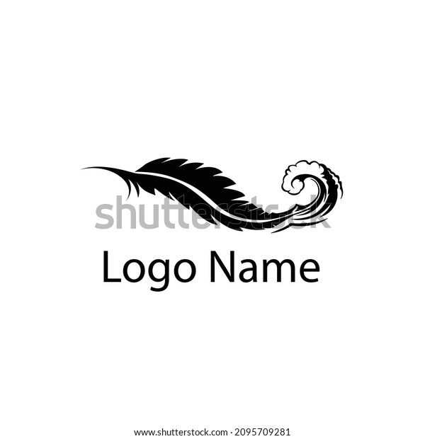 Feather wave logo vector\
illustration