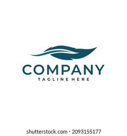 Feather Wave Symbol Logo Design