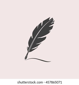 Feather web icon. Isolated illustration