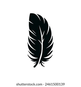 Feather Weight Light Black Vektorgrafik-Symbol. Glatte schwarze Feder Piktogramm Logo Vogel Symbol