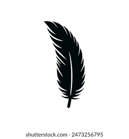 Feather Weight Light Black Vektorgrafik-Symbol. Glatte schwarze Feder Piktogramm Logo Vogel Symbol