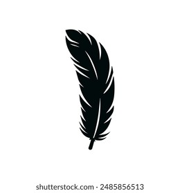 Feather Weight Light Black Vektorgrafik-Symbol. Glatte schwarze Feder Piktogramm Logo Vogel Symbol