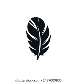 Feather Weight Light Black Vektorgrafik-Symbol. Glatte schwarze Feder Piktogramm Logo Vogel Symbol