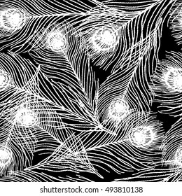 feather  white black