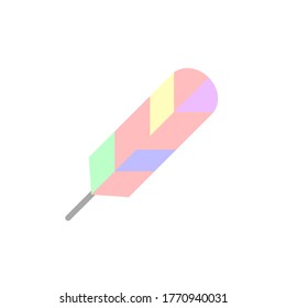 Feather, wing icon. Simple color vector elements of flower children icons for ui and ux, website or mobile application